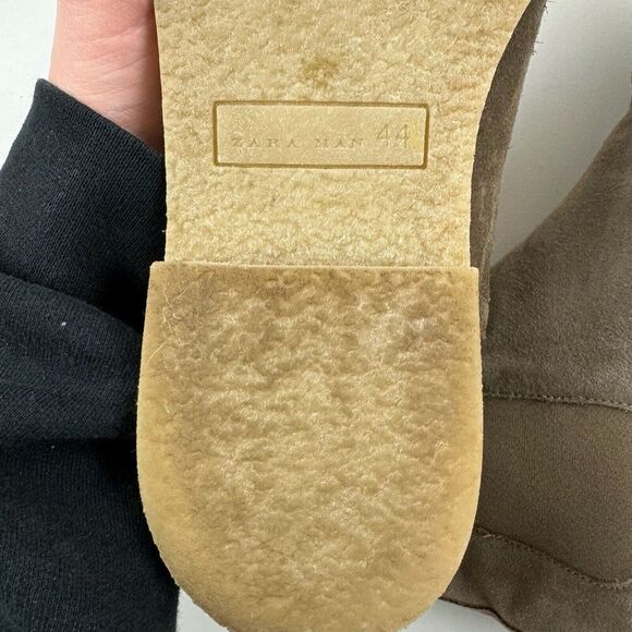 Zara Man Brown Suede Chelsea Ankle Boots Almond Toe Size 44 US 11 - Picture 10 of 12